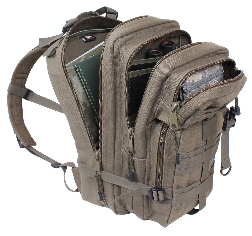 Rothco Tacticanvas Go Pack front view in olive drab for everyday carry