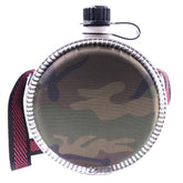 Rothco woodland camouflage mini desert canteen cap close-up, leak-proof for outdoor use