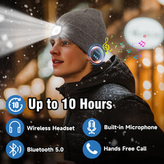 Built-in LED headlamp on Rotibox Bluetooth Beanie