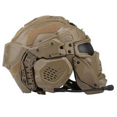 ROUASD tactical helmet visor flip-up demonstrates adaptable visibility in different environments.
