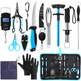 RoundFunny 14-pcs fishing tool kit image highlights organized carry and quick access on fishing trips.