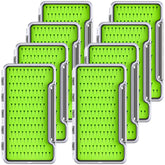 RoundFunny fly box with green silicone pad and clear lid for quick fly selection.