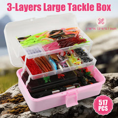 RoundFunny lure sets closeup with realistic baits for better bite attraction.