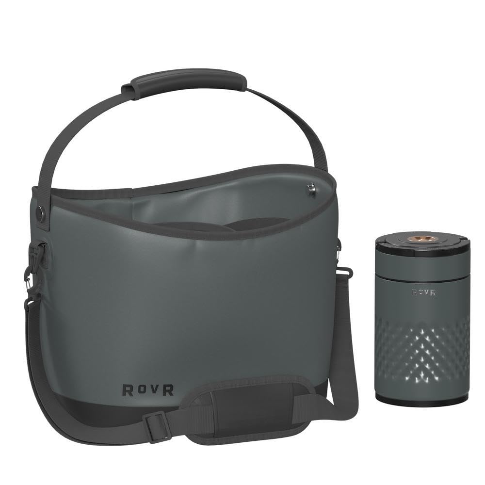 ROVR KeepR soft cooler tote at the beach with organized compartments for dry and wet items.