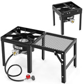 ROVSUN portable propane stove burner delivering bold outdoor heat for cooking.