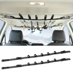Roylvan 2-Pack gray vehicle fishing rod holder mounted on car roof