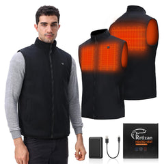 Rrtizan heated vest front view for lightweight outdoor warmth