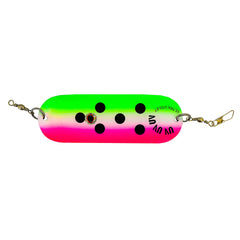 RTF Dakota Dodger 4.5 Watermelon UV dodger, side view, enhances depth visibility for mid-water catches