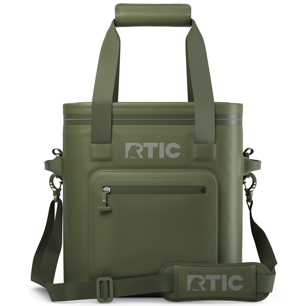 RTIC 20-Can Ultra-Tough Soft Cooler Pro olive overview showcases rugged outdoor versatility