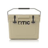 RTIC 20 QT Ultra-Tough cooler, front view, rugged exterior designed for outdoor use.