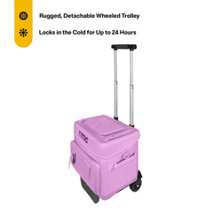 RTIC 40 Can wheeled cooler insulation keeps drinks cold during outings.