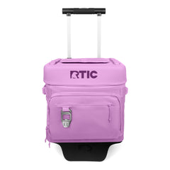 RTIC 40 Can wheeled cooler with rugged wheels for smooth transport on sand and trails.