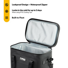 RTIC Soft Cooler 40 Can floating on water for summer days.