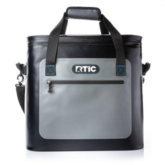 RTIC Soft Cooler 50 Can front view highlights portable cooling and leak-proof performance.