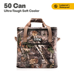 RTIC Soft Cooler 50 Can leak-proof zipper prevents spills during trips.