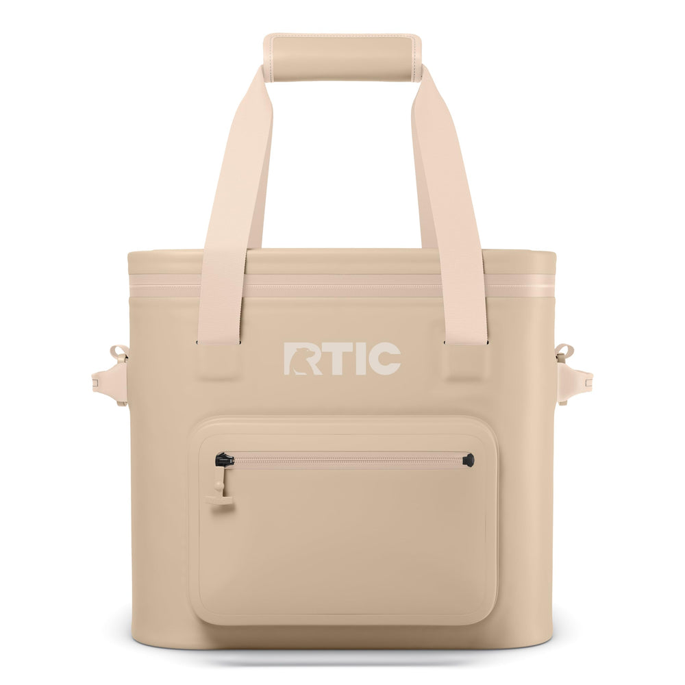 RTIC Soft Cooler Pro floating on water keeps drinks secure for boating and beach days.