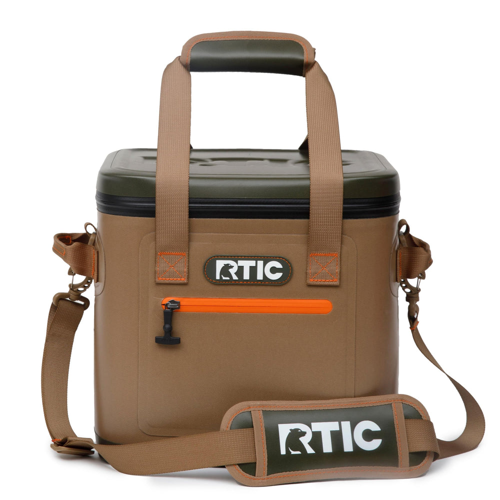 RTIC 12-can soft cooler front view keeps drinks cool on the go