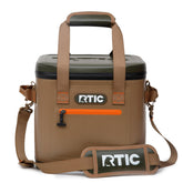 RTIC 12-can soft cooler front view keeps drinks cool on the go