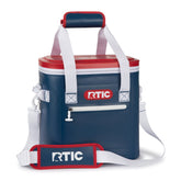 RTIC Ultra-Tough Soft Cooler front view shows portable, leak-protected design for travel.