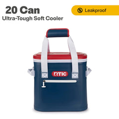 RTIC Ultra-Tough Soft Cooler side view highlights rugged nylon exterior for outdoor adventures.