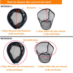 Stealthy black rubber-coated landing net in water