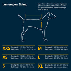 Ruffwear Lumenglow vest back view shows reflective panels for rear visibility