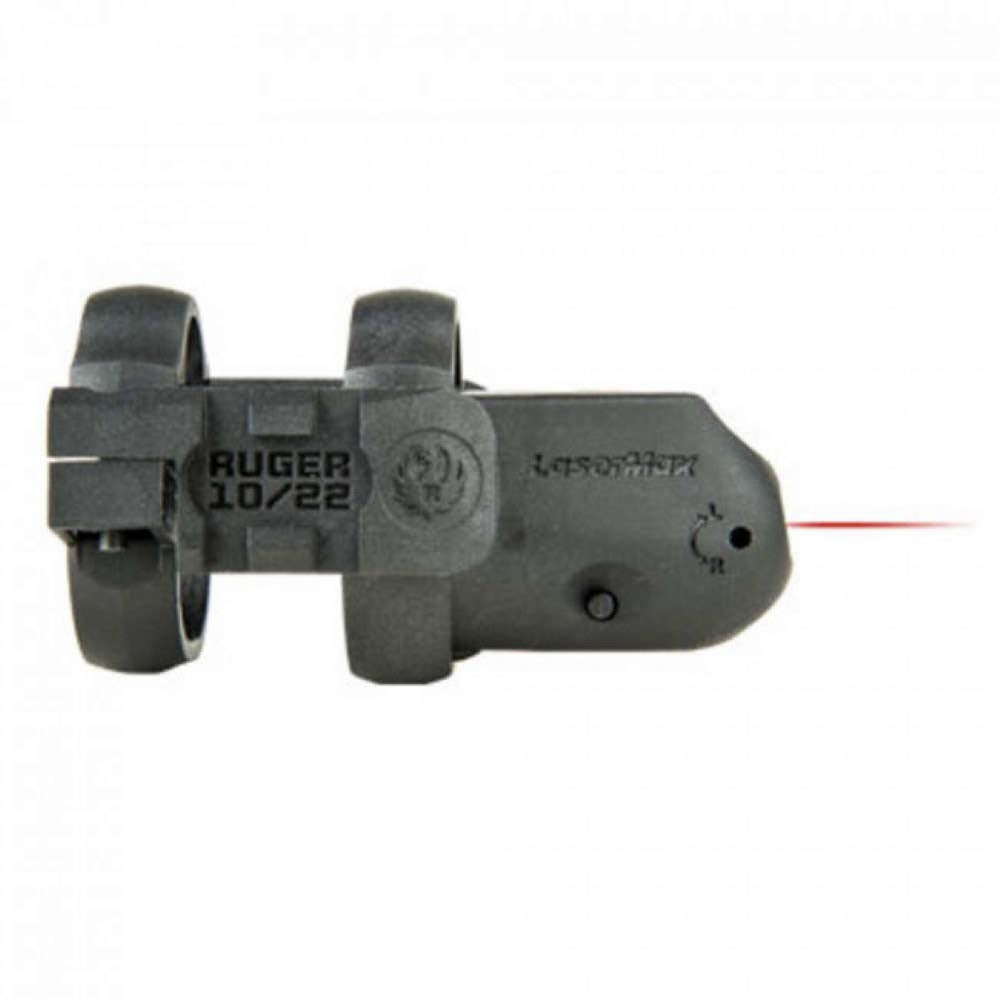 Ruger 90417 LaserMax laser mounted on a Ruger 10/22 with barrel band for quick targeting.