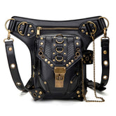 Rullar Retro Punk Waist Bag made with durable PU leather for outdoor use