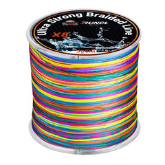 RUNCL 8-strand braided line closeup shows strength-to-diameter and smooth coating for longer casts.