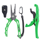 RUNCL Fishing Plier & Fish Lip Gripper Kit displayed with tools
