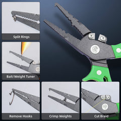Premium stainless steel fishing pliers with Teflon coating for saltwater and freshwater