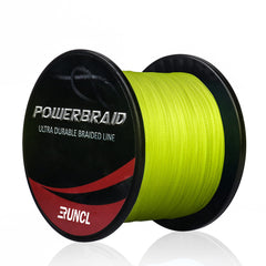 RUNCL PowerBraid closeup shows ultra-thin diameter and high-strength fibers for abrasion resistance.