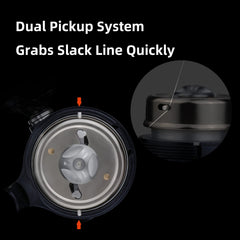 RUNCL Spincast reel rear view shows balanced, durable construction.