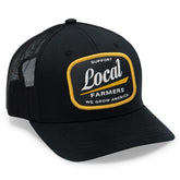 Front view of Rural Cloth Black Adjustable Snapback Hat