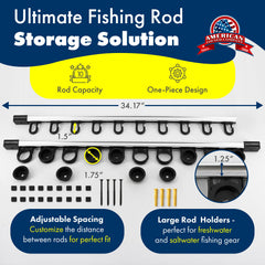 Rush Creek Creations expandable storage rod rack accommodates more gear
