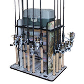 Rush Creek Creations 14-rod rack with bass graphics organizes gear and adds style to your space