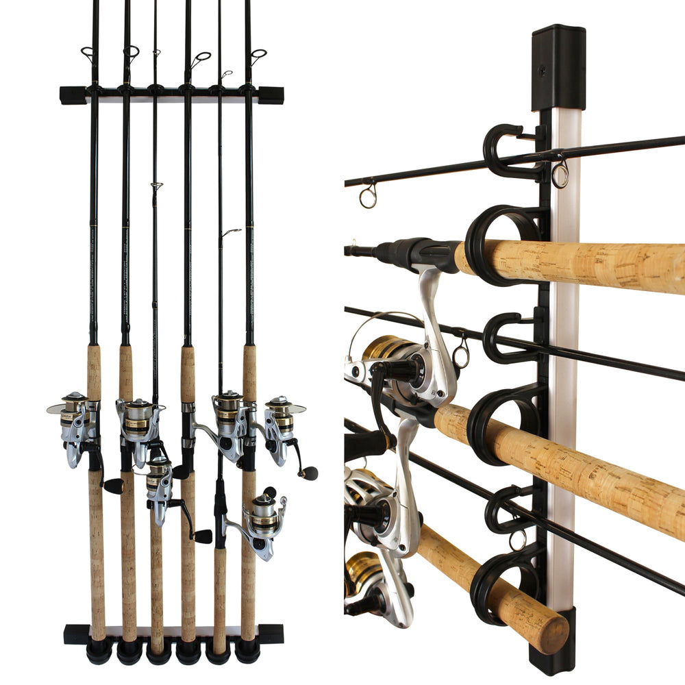 Rush Creek Creations 6-rod wall rack assembly keeps rods organized and ready.