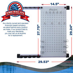 Rush Creek Creations No Limit chrome clips and pegs securely hold gear in place