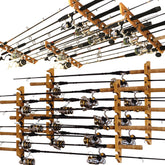 Rush Creek Creations Reel Salty 8-Rod Rack wall-mount keeps gear organized and accessible