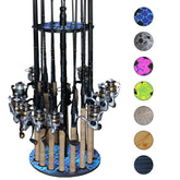 Rush Creek Creations round rod holder with 16 clips keeps freshwater rods organized.