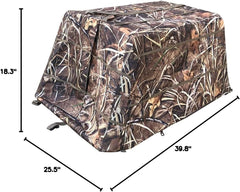 RuskBlinds dog blind camouflages retriever to stay hidden from waterfowl