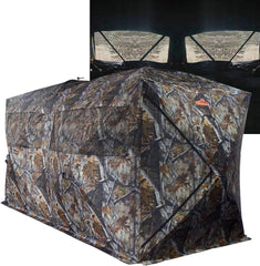 RuskBlinds Thunderdome side-by-side blind setup offers roomy shelter for hunting