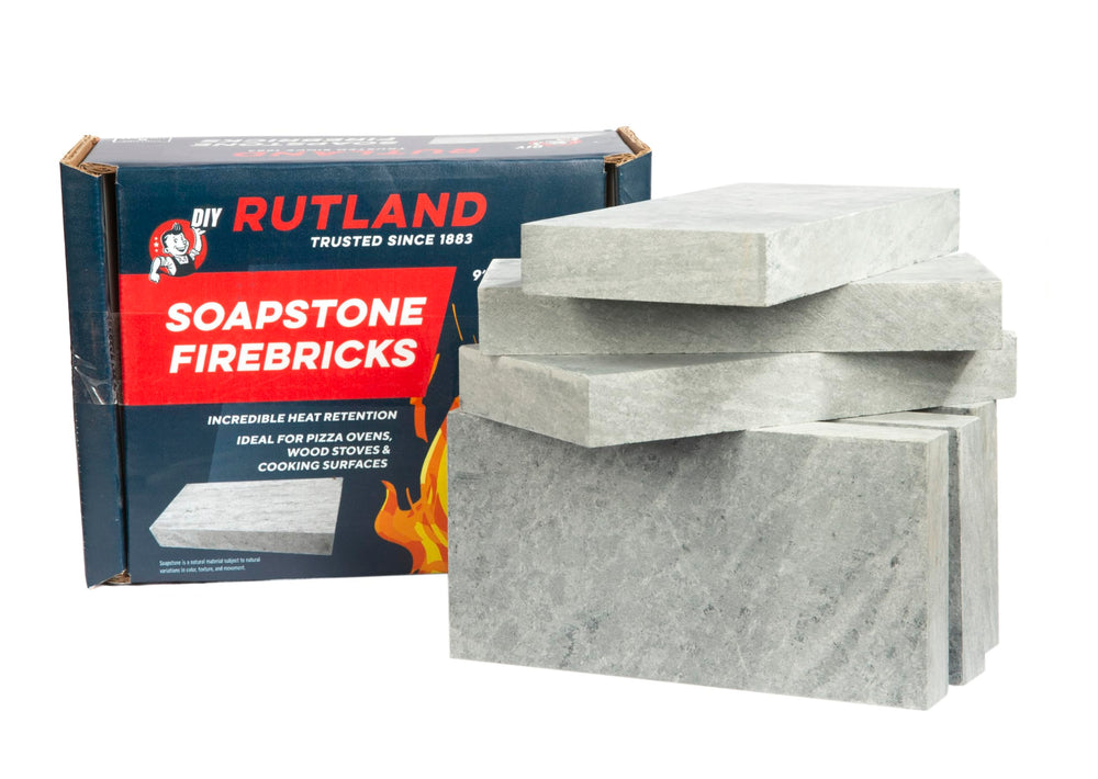 Rutland Soapstone Fire Brick blue-gray front view shows heat retention for wood stoves