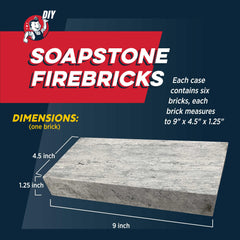 Rutland Soapstone Fire Brick blue-gray side view highlighting even heat distribution
