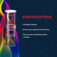 Rutland Rainbow Flame Crystals fire-pit highlight adds color and ambiance to evenings