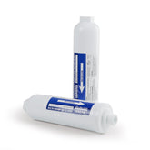 RV360 High Flow Water Filter front view; compact two-pack for outdoor camping.