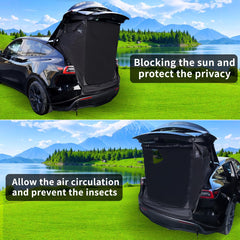 RXQNN Tesla Model Y tent with awning shade delivering sun protection
