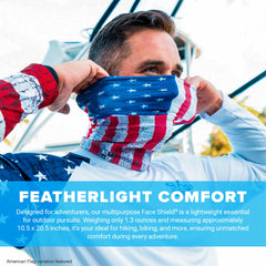 S A UV face shield for hiking shows comfort and wind protection during trails