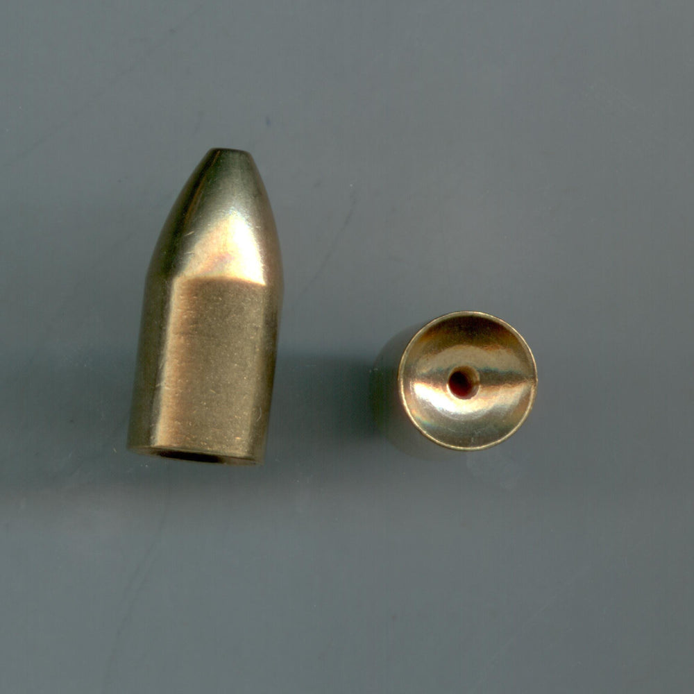 S & J's TACKLE BOX 3/8oz brass bullet sinker, durable weight for stable bottom fishing