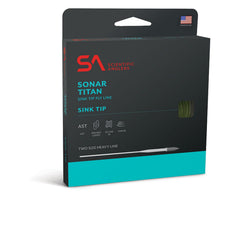 Close-up of Scientific Anglers SA Sonar Titan Sink Tip WF8F/S3 label